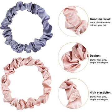48 Satin Hair Scrunchies Bulk Soft Elastic Silk Hair Bands