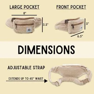 Fanny Pack for Women Men Crossbody Boho Waist Pack Lightweight Colorful Canvas Fanny Pack Hippie Festival Belt Bag with Adjustable Strap for Workout Running Hiking
