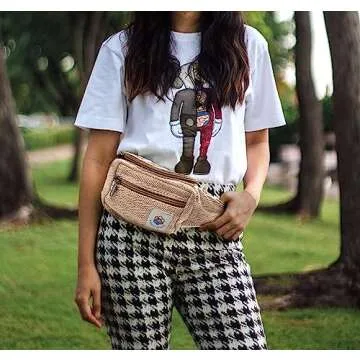 Fanny Pack for Women Men Crossbody Boho Waist Pack Lightweight Colorful Canvas Fanny Pack Hippie Festival Belt Bag with Adjustable Strap for Workout Running Hiking