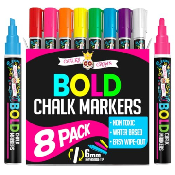 Vibrant Neon Dry Erase Chalk Markers 8 Pack