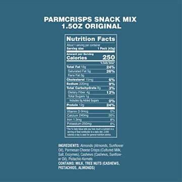 ParmCrisps Snack Mix – Original Cheese Parm Crisps and Nuts Snack, Made Simply with 100% Cheese Cr...