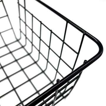4 Pack perfrom Iron Storage Basket Organizer,Small Wire Baskets,Metal Basket,Metal Hanging Storage Bin For Home Office Kitchen Bathroom.