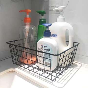 4 Pack perfrom Iron Storage Basket Organizer,Small Wire Baskets,Metal Basket,Metal Hanging Storage Bin For Home Office Kitchen Bathroom.