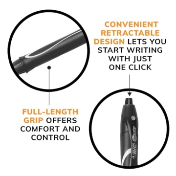 BIC Gelocity Quick Dry 12-Count Gel Pens with Grip