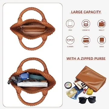 BOSTANTEN Stylish Vegan Leather Summer Tote Bag for Women