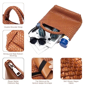 BOSTANTEN Stylish Vegan Leather Summer Tote Bag for Women