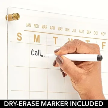 Modern Acrylic Wall Calendar with Dry Erase Marker - Floating Design