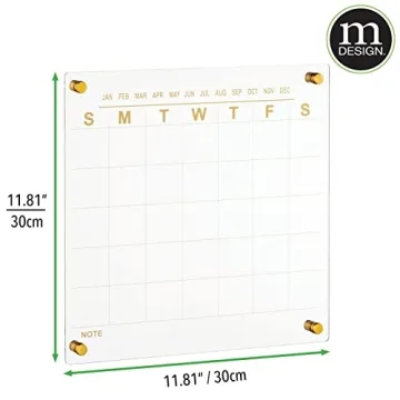 Modern Acrylic Wall Calendar with Dry Erase Marker - Floating Design