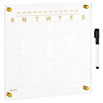 Modern Acrylic Wall Calendar with Dry Erase Marker - Floating Design