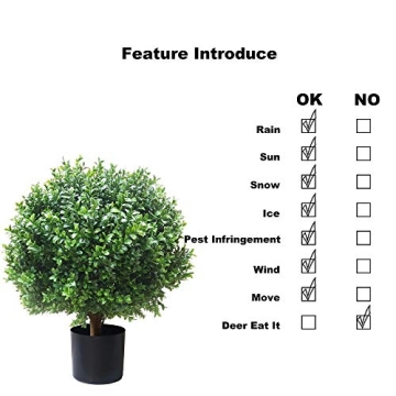 24'' Artificial Trees Set of 2 - Ideal Outdoor Decor