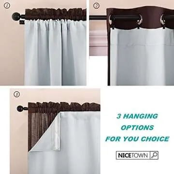 NICETOWN White Blackout Curtain Liners for Window - Noise Reducing Light Blocking Liner for 84 inch Curtains (Set of 2, Each is 27" x 80", Hooks Included, Greyish White)