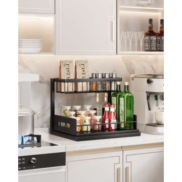 Solidhouse Under Sink Organizer, 2-Tier Under Kitchen Bathroom Sink Organizers and Storage No Drilli...