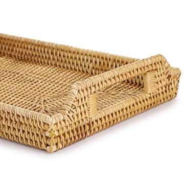 Hipiwe Hand-Woven Rattan Decorative Tray for Home