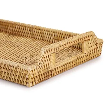 Hipiwe Hand-Woven Rattan Decorative Tray for Home