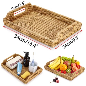 Hipiwe Hand-Woven Rattan Decorative Tray for Home