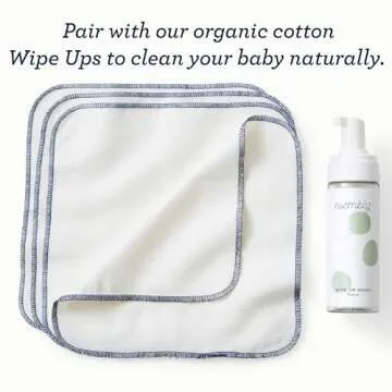 Esembly Wipe Up Wash Kit, Organic No-Rinse Foaming Wipes Solution, Use with Cloth Wipes on Baby’s Diaper Area, or as a Body Wash, Includes Refillable Foamer Bottle and 4oz Concentrate