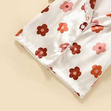 Qiylii Toddler Floral Silk Pajama Set in Pink - 2PC