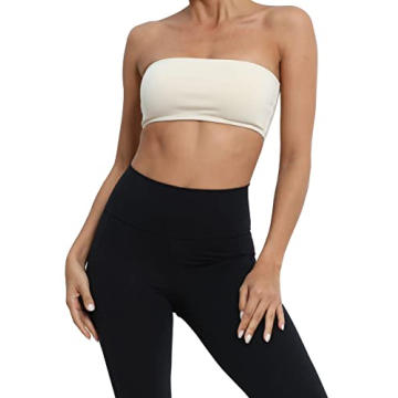 MISSACTIVER Women's Padded Strapless Bandeau Sport Bra - Yoga Fitness Top