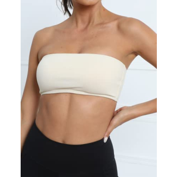 MISSACTIVER Wireless Bandeau Crop Top for Yoga Fitness