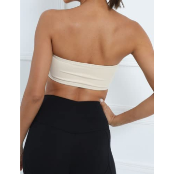 MISSACTIVER Wireless Bandeau Crop Top for Yoga Fitness