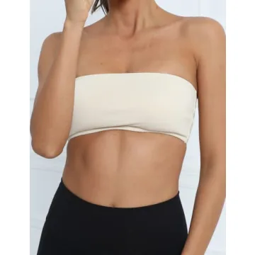 MISSACTIVER Wireless Bandeau Crop Top for Yoga Fitness