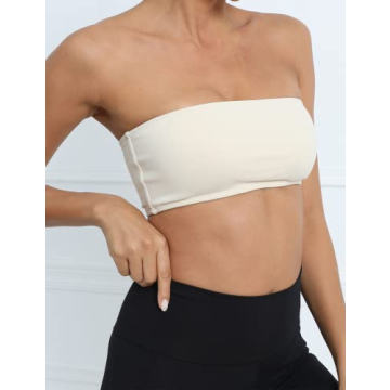 MISSACTIVER Wireless Bandeau Crop Top for Yoga Fitness