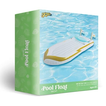 Luxury Inflatable Yacht Boat Pool Raft with Cooler for Summer Fun