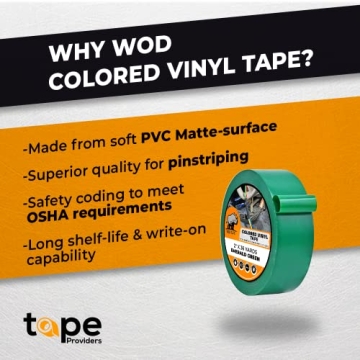 WOD VTC365 Black Vinyl Pinstriping Tape – Ideal for Vehicles, Crafting, and Sports