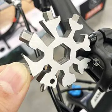 CASIMR Snowflake Multi Tool, Unique Stocking Stuffers for Women Men Kids Adults Teens, Mens Christmas Gifts Cool Gadgets for Dad Birthday Gift, Portable 18-in-1 Stainless Steel Multitool Presents