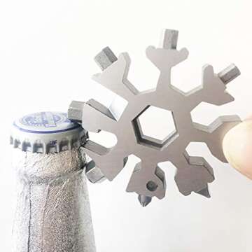 CASIMR Snowflake Multi Tool, Unique Stocking Stuffers for Women Men Kids Adults Teens, Mens Christmas Gifts Cool Gadgets for Dad Birthday Gift, Portable 18-in-1 Stainless Steel Multitool Presents