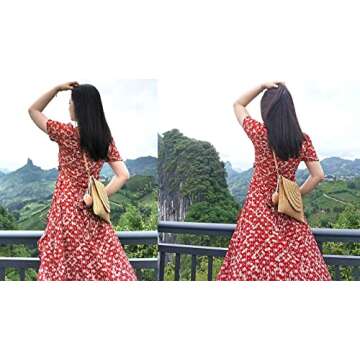 Dailyacc Straw Shoulder Bag For Women Woven Purse Beach Envelope Clutch Straws Wallet (Brown)