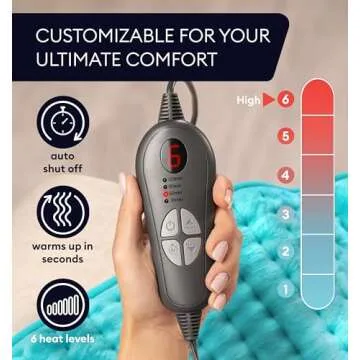 GENIANI Double Sided XL Heating Pad Electric for Lower Back Pain & Period Cramps Relief, Heat Pad with 6 Heat Settings for Neck & Shoulders, Heat Patches (12"x24" Viridian Green)