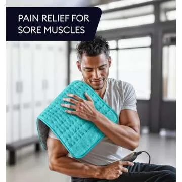 GENIANI Double Sided XL Heating Pad Electric for Lower Back Pain & Period Cramps Relief, Heat Pad with 6 Heat Settings for Neck & Shoulders, Heat Patches (12"x24" Viridian Green)