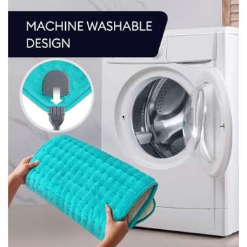 GENIANI Double Sided XL Heating Pad Electric for Lower Back Pain & Period Cramps Relief, Heat Pad with 6 Heat Settings for Neck & Shoulders, Heat Patches (12"x24" Viridian Green)