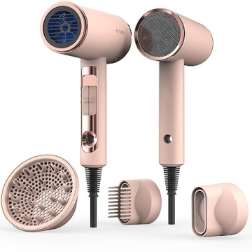 FUNTIN Hair Dryer with Diffuser and Brush for Women
