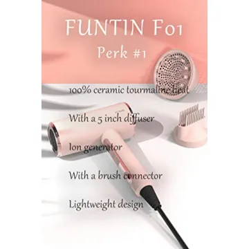 FUNTIN Hair Dryer with Diffuser and Brush for Women