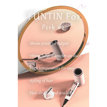 FUNTIN Hair Dryer with Diffuser and Brush for Women