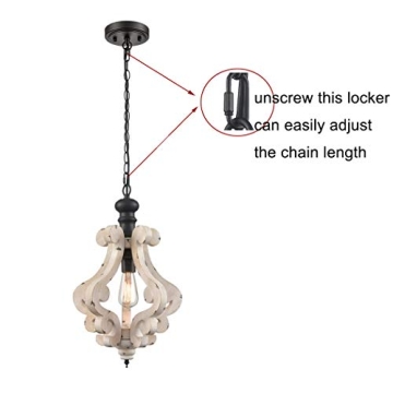 CLAXY Distressed Wood Pendant Light for Home Decor