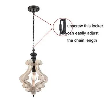 CLAXY Distressed Wood Pendant Light for Home Decor