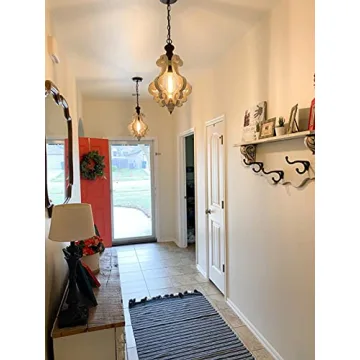 CLAXY Distressed Wood Pendant Light for Home Decor