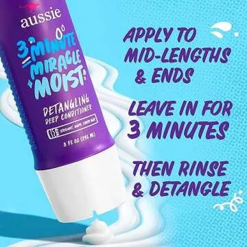 Aussie 3 Minute Miracle Moist Detangling Deep Conditioner Treatment, 8 fl oz