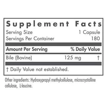 Nutricology Ox Bile 125 mg - Ox Bile Supplements for No Gallbladder, Digestive Enzymes for Liver, Fa...