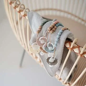 Mushie 100% Silicone Baby Pacifier Clip BPA Free EVA Black