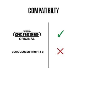 Retro-Bit Official Sega Genesis Controller 6-Button Arcade Pad for Sega Genesis - Original Port (Bla...