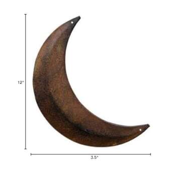 Rustic Moon Outhouse Bathroom Decor - Primitive Wall Art Outhouse Sign for Door - Rusty Metal Cresce...