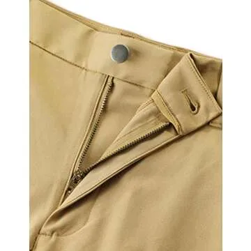 CRZ YOGA Men's All Day Comfy Golf Shorts - 7" Stretch Lightweight Flat Front for Casual Work with Pockets Khaki Sand 34W x 7L