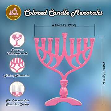 Vibrant Ner Mitzvah Hanukkah Menorah for All Candles