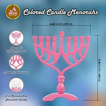 Vibrant Ner Mitzvah Hanukkah Menorah for All Candles