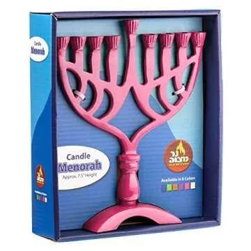 Vibrant Ner Mitzvah Hanukkah Menorah for All Candles