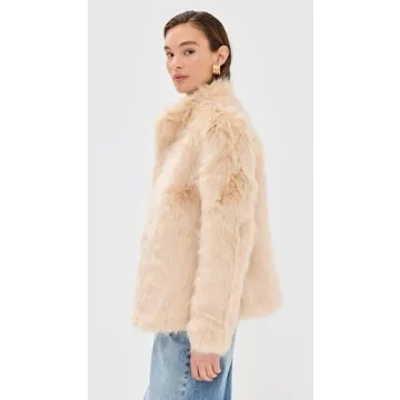 Lioness Women's Bada Bing Faux Fur Jacket Beige Tan